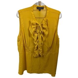 Eloquii Chiffon Ruffle Front Sleeveless Top Sz 18